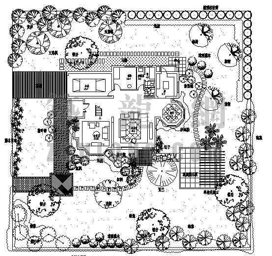 私家别墅建筑模型资料下载-别墅私家花园设计图纸