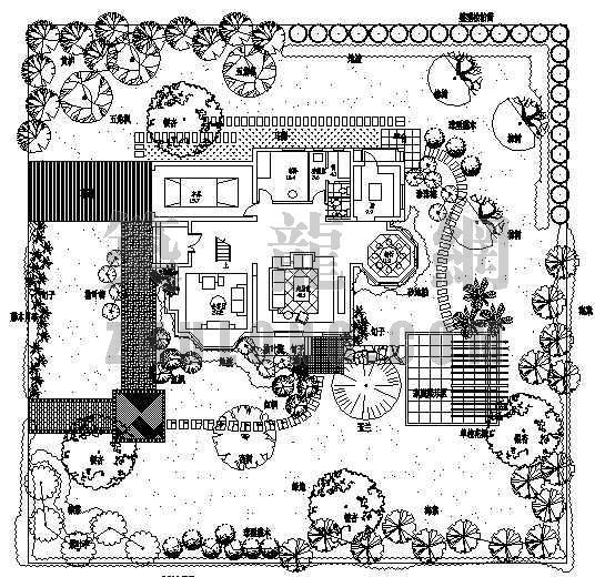 私家别墅花园CAD资料下载-别墅私家花园设计图纸