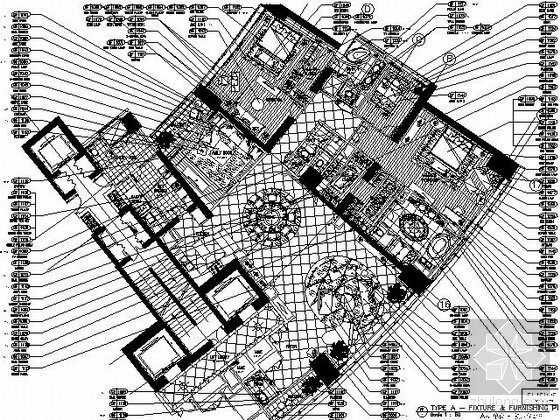 中式室内世纪施工图资料下载-[北京]某世纪城公寓施工图（HBA）