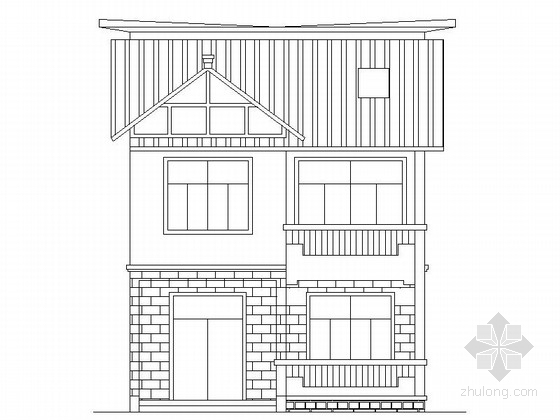 农村二层别墅CAD资料下载-某二层农村复式别墅建筑施工图