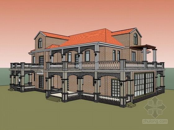 古风别墅设计案例资料下载-别墅设计sketchup模型下载