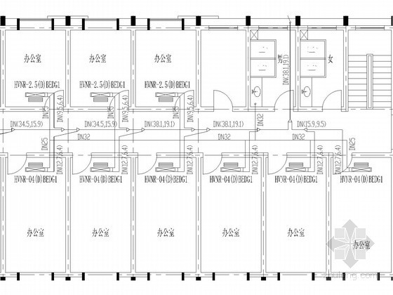 办公楼一层设计资料下载-四层办公楼变频多联机空调系统设计施工图