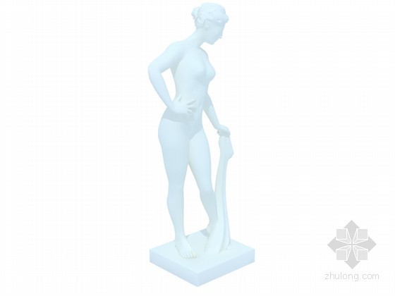 景观雕塑材质资料下载-女子雕塑3D模型下载