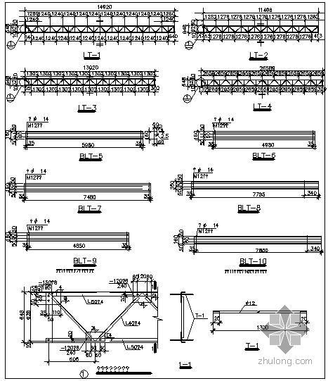 桁架式雨棚资料下载-某空间桁架式檩条节点构造详图