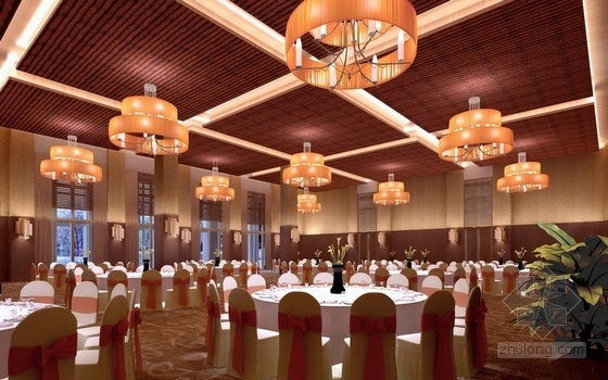 [杭州]全球著名连锁超五星级度假酒店设计方案图宴会厅效果图