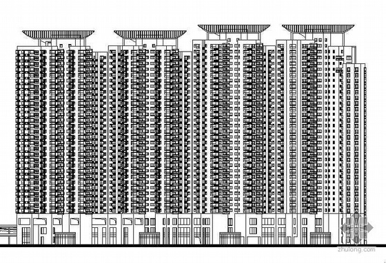 住宅建筑结构施工图cad资料下载-[深圳]某花园小区住宅方案建筑结构施工图