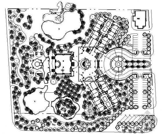 园林设计cad图未设计资料下载-某环境园林设计平面图