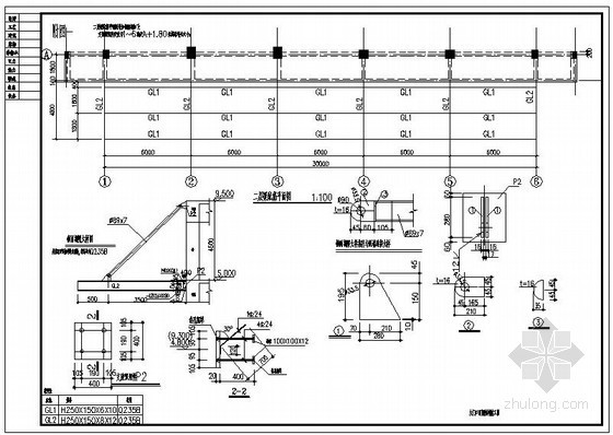 厂房大门口效果图资料下载-某大门口雨棚结构设计图