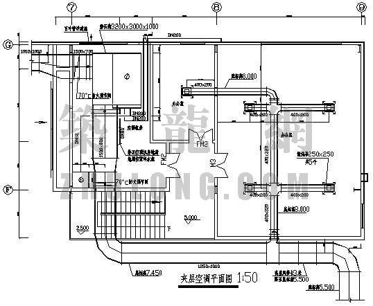 小型展厅cad平面资料下载-某汽车展厅空调施工图