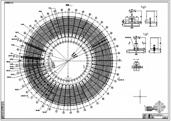 环形加热炉钢结构设计图资料下载-某&#8709;25米环形加热炉吊炉顶结构设计图