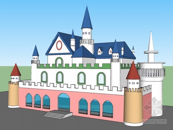 城堡模型revit资料下载-城堡幼儿园SketchUp模型下载