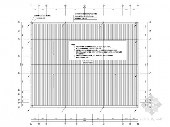 [浙江]职工篮球馆强电系统施工图纸-屋面防雷平面图 