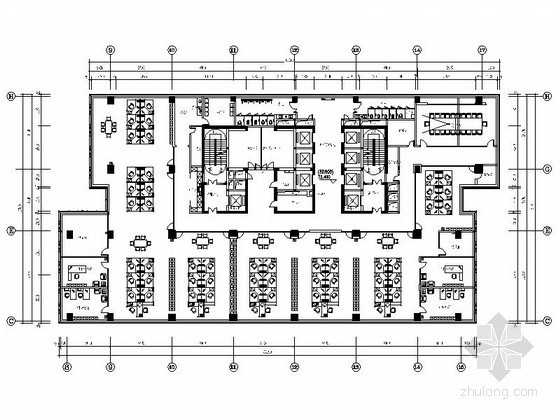 甲级写字楼电路系统图资料下载-某28层甲级写字楼平面功能布置设计图