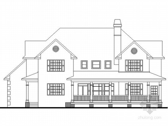 50平方米住宅方案图资料下载-某二层田园别墅建筑方案图（388平方米）