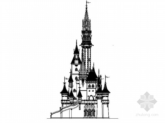 迪士尼城堡建筑施工图设计资料下载-[浙江]主题游乐场建筑施工图（迪斯尼建筑风格）