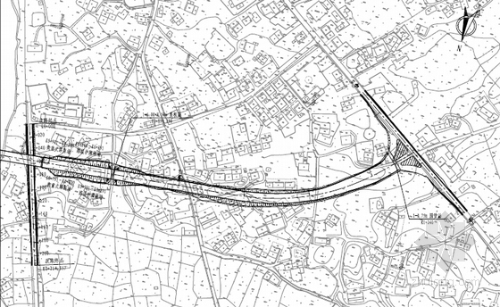 [湖南]预应力变截面现浇箱梁大桥及接线道路工程施工图458页-平面总体布置图