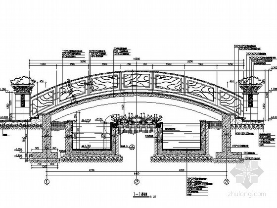 壁炉造型墙施工图资料下载-艺术造型拱桥施工图