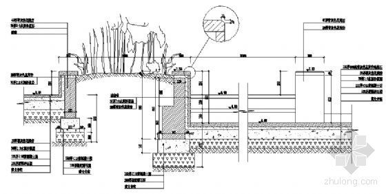 景观雕塑平立剖面图资料下载-某树池剖面图