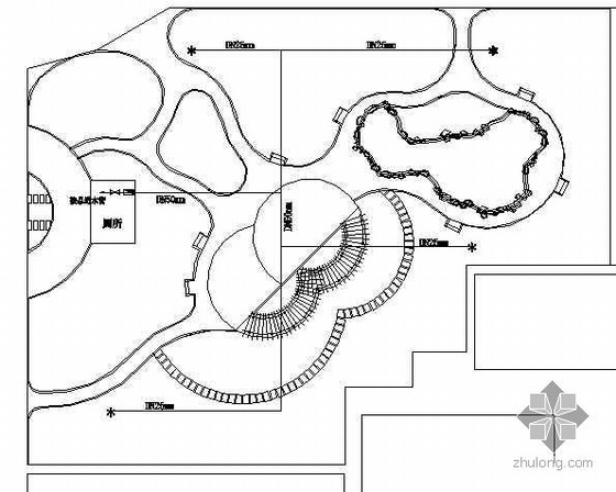 小游园平面效果图资料下载-某小游园灌溉设计图