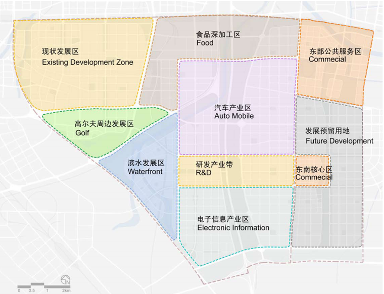 [郑州]国家经济开发区规划设计方案文本-功能分区