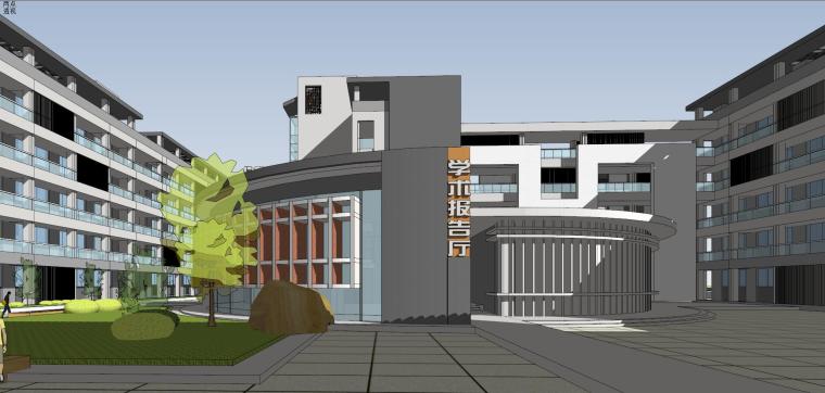 九龙新城安置房建筑模型设计（新中式风格）-九龙知名地产安置房 中学方案 新中式qq 691671571 (6)