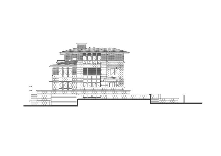 两层别墅单体施工图资料下载-[福建]美式草原别墅风格独栋别墅居住区方案施工图与设计文本（JPG+CAD）