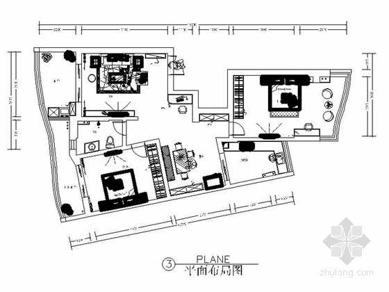 135住宅施工图资料下载-[湖北]135平现代简约风格三居室室内装修施工图