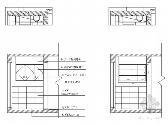 [湖北]高层建筑小区现代四居室装修施工图阳台立面图