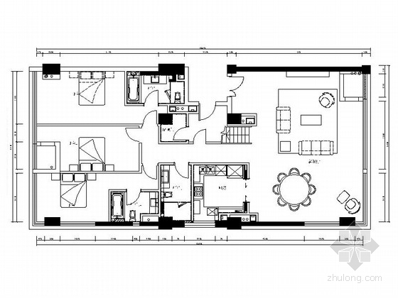 [上海]loft风格183平公寓室内装修施工图