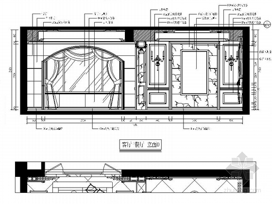 精品双层洋房别墅装修设计CAD施工图（含效果）-精品双层洋房别墅装修设计施工图立面图
