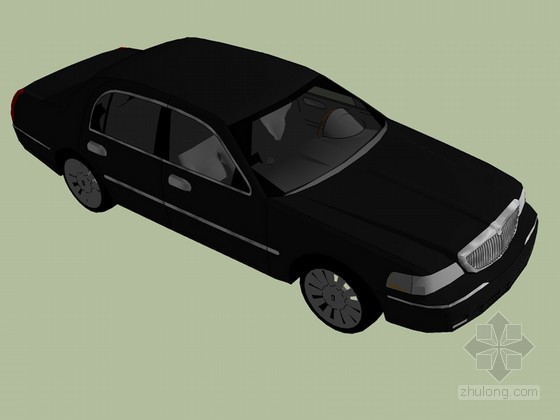 小汽车CAD模型资料下载-黑色轿车SketchUp模型下载