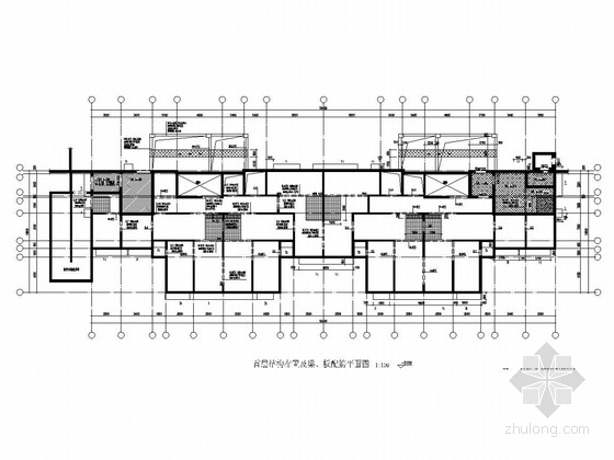 住宅一层平面配筋图资料下载-18层剪力墙住宅结构施工图（地下一层）