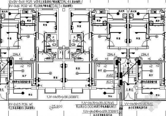 200平米乡镇商住楼设计资料下载-达县某商住楼强电设计