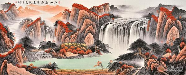 简欧沙发背景墙装饰画资料下载-客厅装饰画选山水画 回归无压力田园小生活