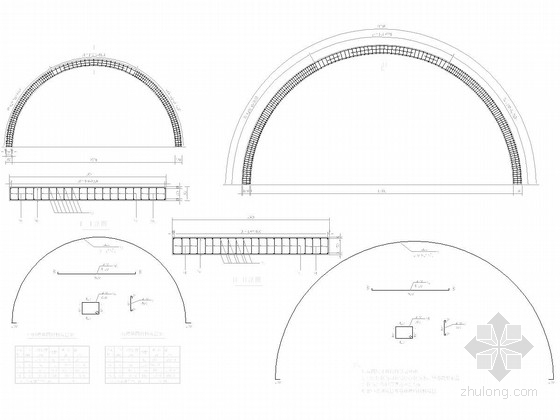 [浙江]三跨实腹拱桥施工图（黄金分割）-拱圈配筋 