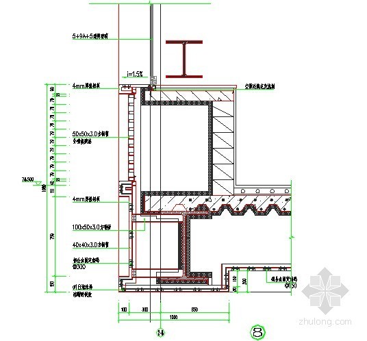 [大连]大型标志性商业综合体建筑幕墙工程预算书(含施工图纸)-节点详图 