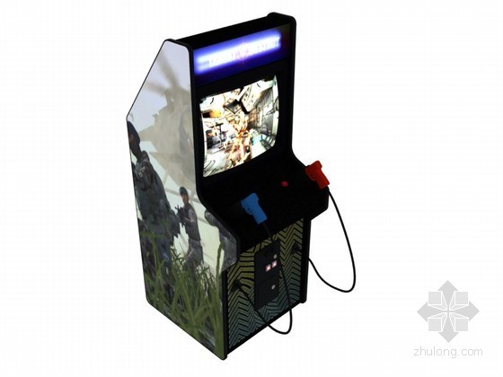 户外绿化3d资料下载-射击游戏机3D模型下载