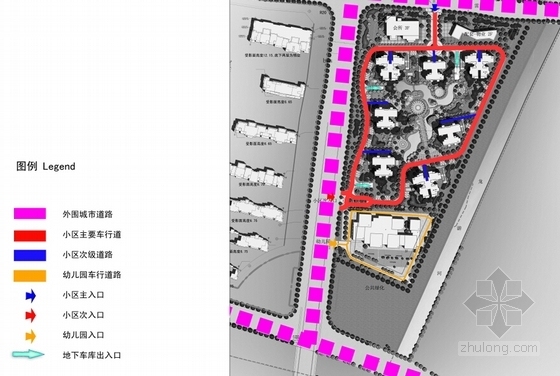[江苏]现代风格住宅区规划方案文本(知名地产公司设计)-住宅区分析图