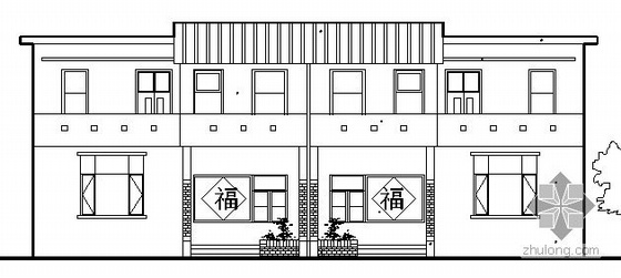 河南农村二层楼skp资料下载-某新农村二层住宅建筑方案图