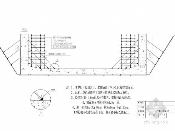 [北京]地下U型槽隧道覆膜胶合板碗扣支架支撑模架安全专项施工方案43页附图纸-U型槽侧墙模板体系图 
