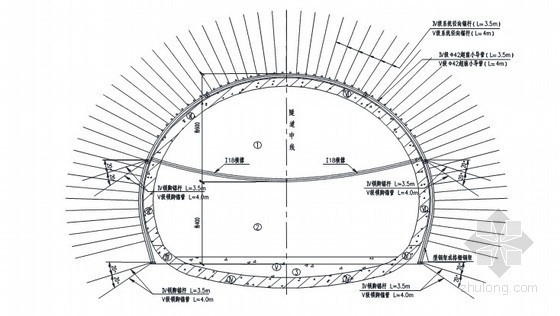 耳墙式洞门隧道实施性施工组织设计261页附CAD(钻爆法 横洞平导)-台阶法加临时横撑施工工序图 