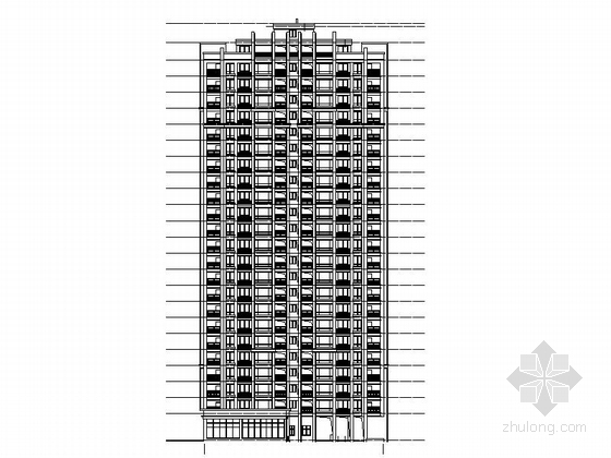 [长沙]高层框支剪力墙结构塔式住宅建筑施工图-高层框支剪力墙结构塔式住宅建筑立面图