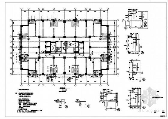 13层住宅结构施工图纸资料下载-23层框架核心筒住宅结构施工图（13年出图）