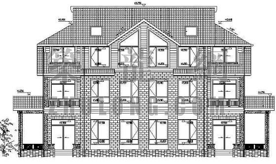 双联排别墅建筑图纸资料下载-一套施工中的双联别墅建筑图