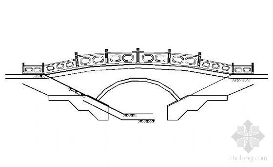 仿古拱桥CAD资料下载-仿古小桥平立剖面图