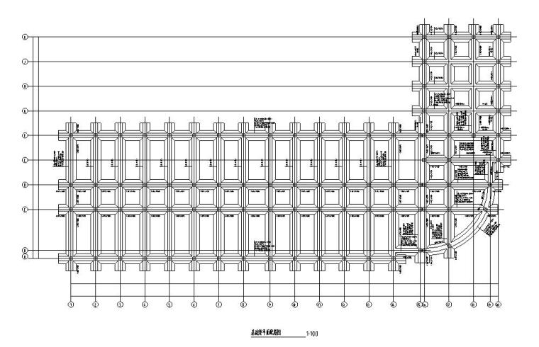 [四层]框架教学楼毕业设计（计算书、部分建筑结构）-基础梁培平面图
