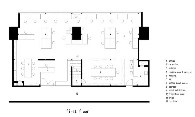 成都带有阶形屋顶的办公空间-first_floor