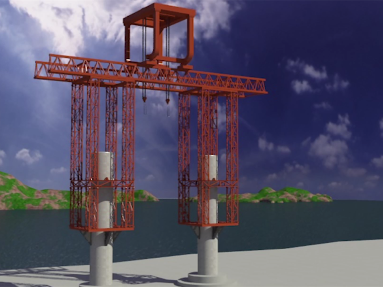 smw工法桩型钢拔除视频资料下载-附着式自爬升钢管桥塔安装施工工法视频演示