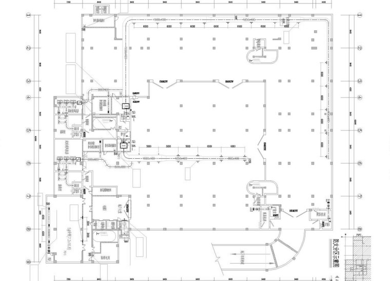 [江苏]高层办公楼空调通风及防排烟系统设计施工图（人防设计）-地下一层通风平面图（平时）.jpg