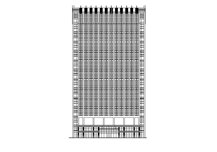 玻璃幕墙立面设计资料下载-[宁夏]高层玻璃幕墙立面综合办公楼建筑施工图
